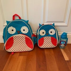 Skip Hop Owl Backpack Lunch bag and Water bottle
